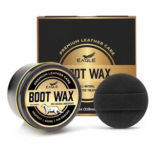 Eagle Boot Wax Premium Leather Care‎ 4oz - Waterproof Prevent Nourish & Protect